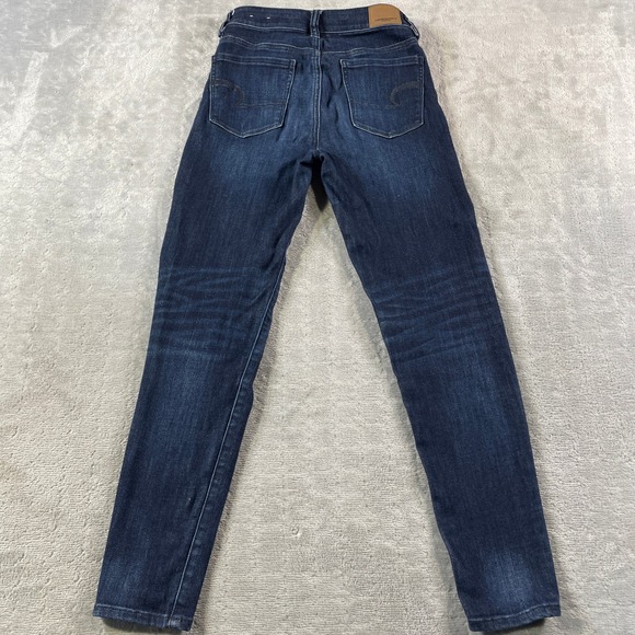 American Eagle Outfitters Super Hi Rise Jeggings Womens 2 Regular Blue Stretch - Picture 9 of 11